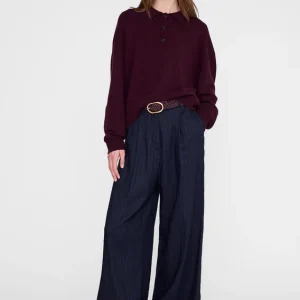 Anine Bing Lee Polo Sweater Cashmere Fig