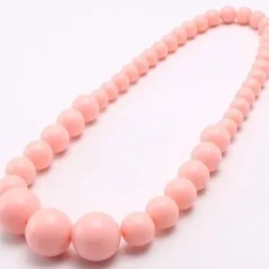 Halskæde med plastperler; Viola – peach