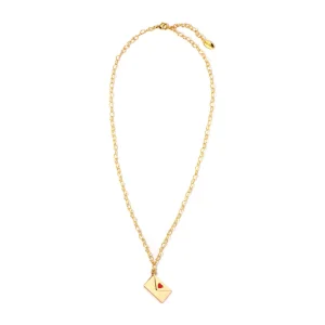 Halskæde – #LoveLetter – 48 cm kæde – 18 karat forgyldning