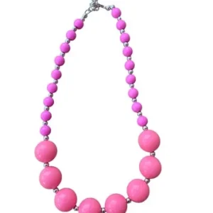 Halskæde med plastperler; Monroe – pink/cerise