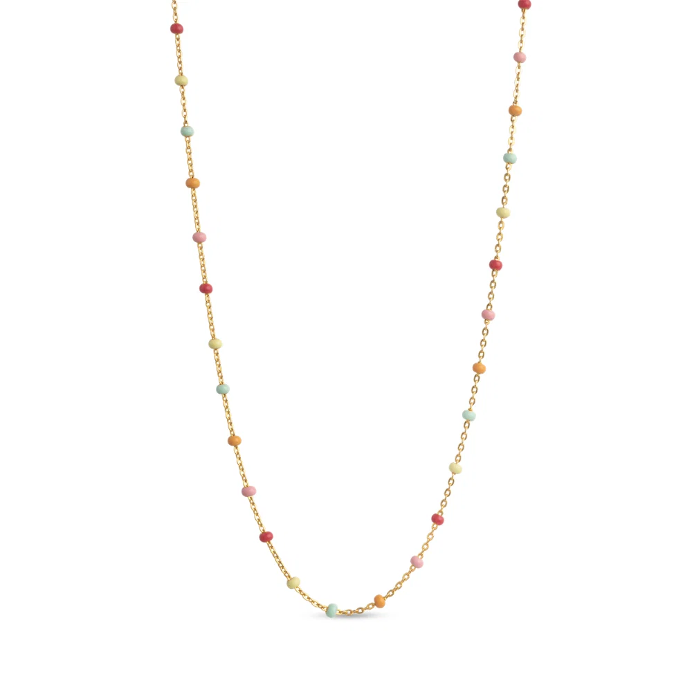 Enamel – Lola Rainbow halskæde i forgyldt – N55G-Rainbow - Billede 2