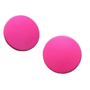 Øreringe – Klassiske Runde Plast Øreringe, Pink