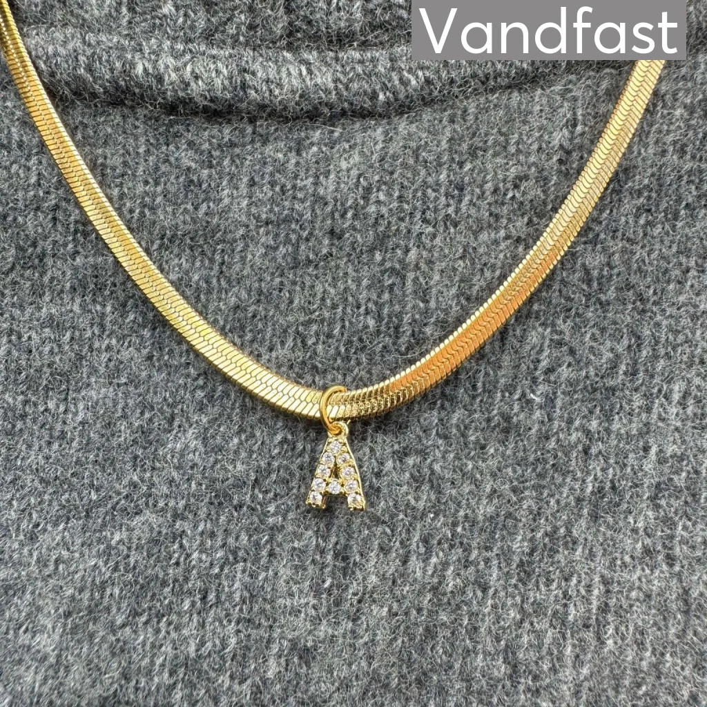 ANNEBRAUNER Snake Letter Halskæde 18K Guldbelagt – A