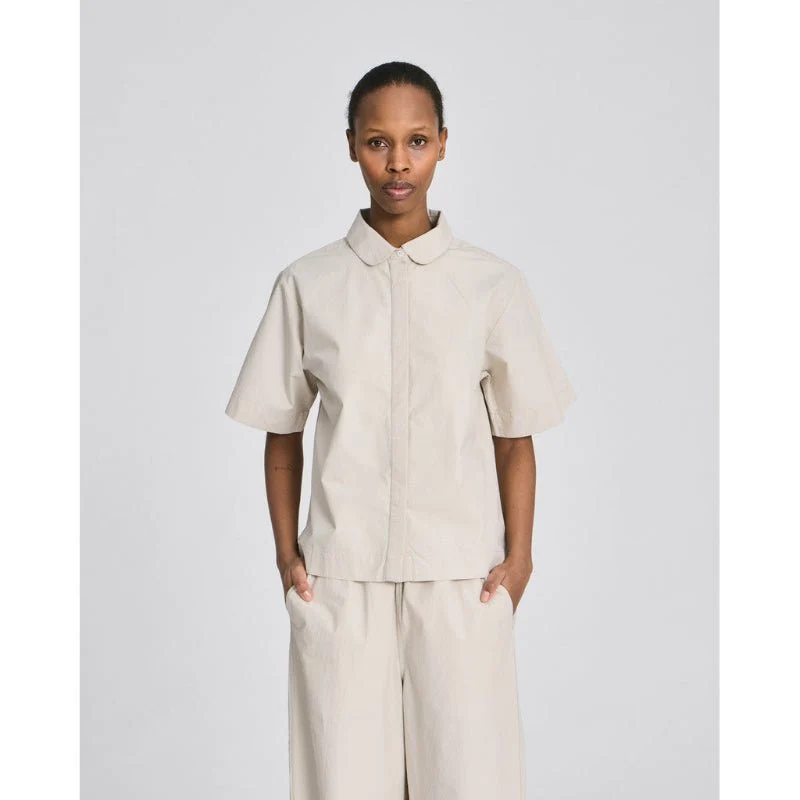 Elena - S/S Poplin Shirt - Ancient grey