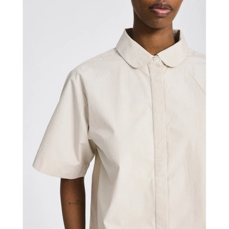 Elena - S/S Poplin Shirt - Ancient grey - Billede 4