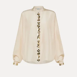 forte forte "petites etoiles"" embroidery habotai silk shirt neve"