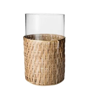 glasvase med flet - d18 - h30 cm