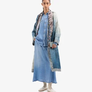 Pierre-Louis Mascia A-Line Skirt Silk Faux Denim